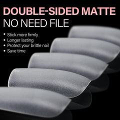 AILLSA ensemble ongles carrés moyen mat sans lime application simplifiée
