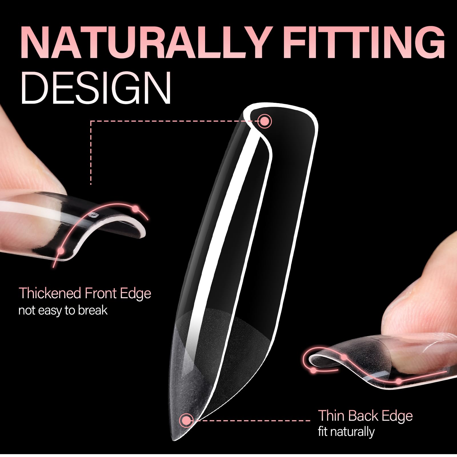 AILLSA extensions ongles gel clair offrant une tenue légère et un aspect naturel