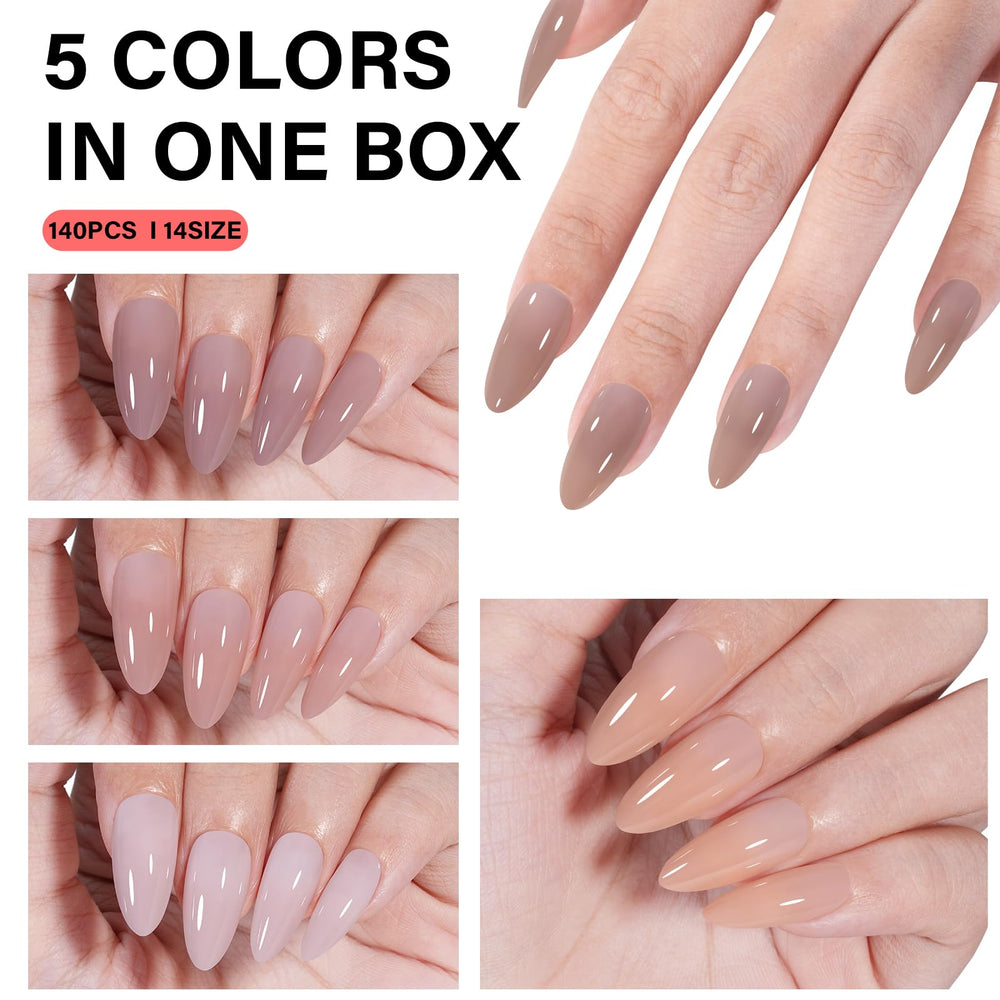 Ongles amande AILLSA préformés pour un aspect soigné.