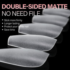 AILLSA: extensions d’ongles en forme cercueil, finition mate double-face, sans polissage.