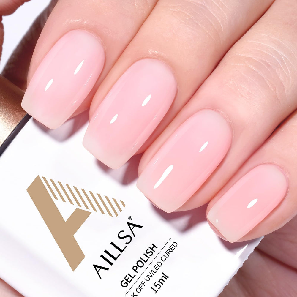 Vernis gel AILLSA rose laiteux en bouteille prête à poser
