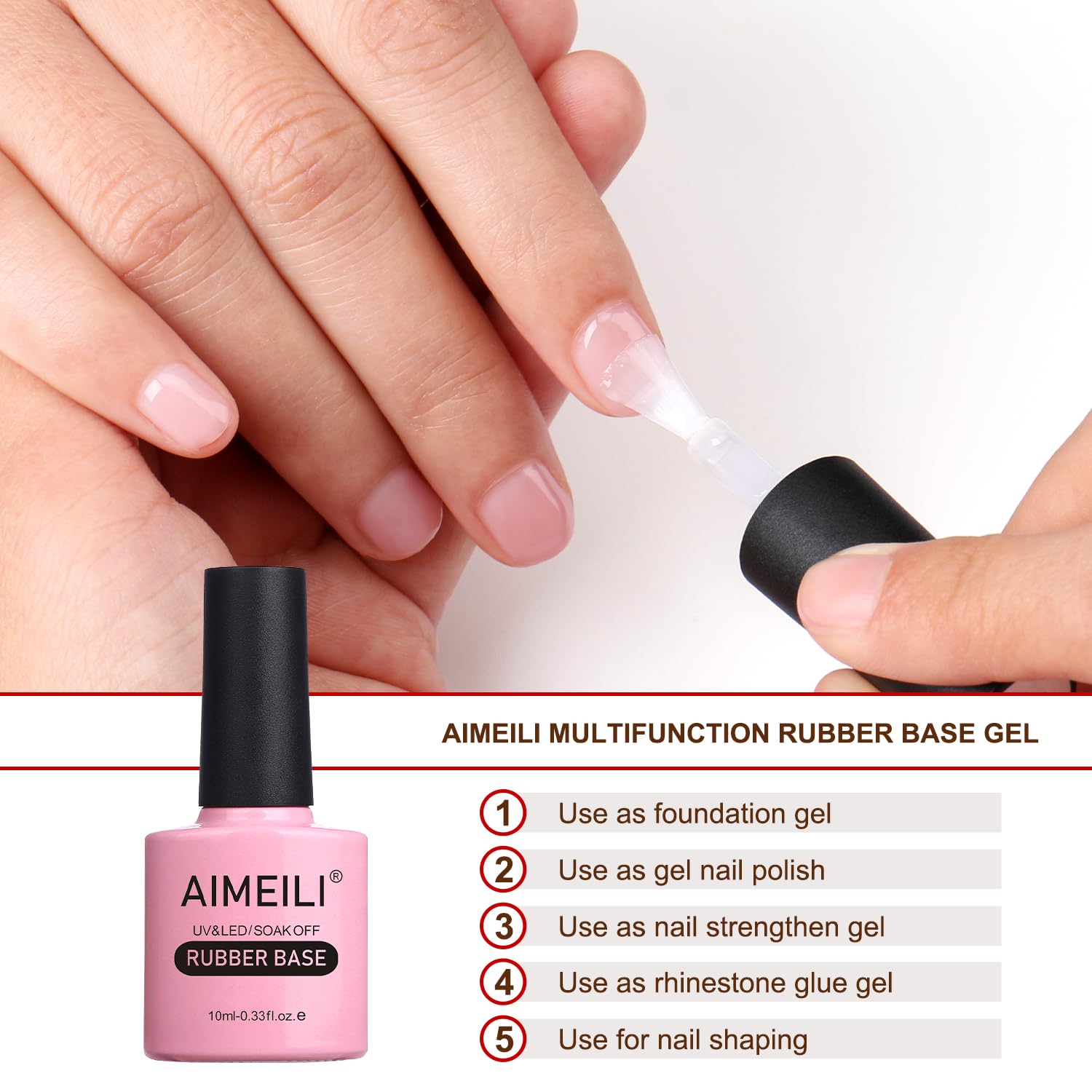 AIMEILI base gel 4-en-1, base, renforcement et couleur