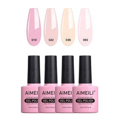 AIMEILI vernis gel nude sous UV-LED avec brillance durable