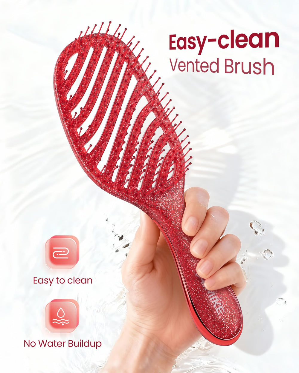 Brosse AIMIKE à dos ventilé, efficace sur cheveux mouillés et facilité le séchage