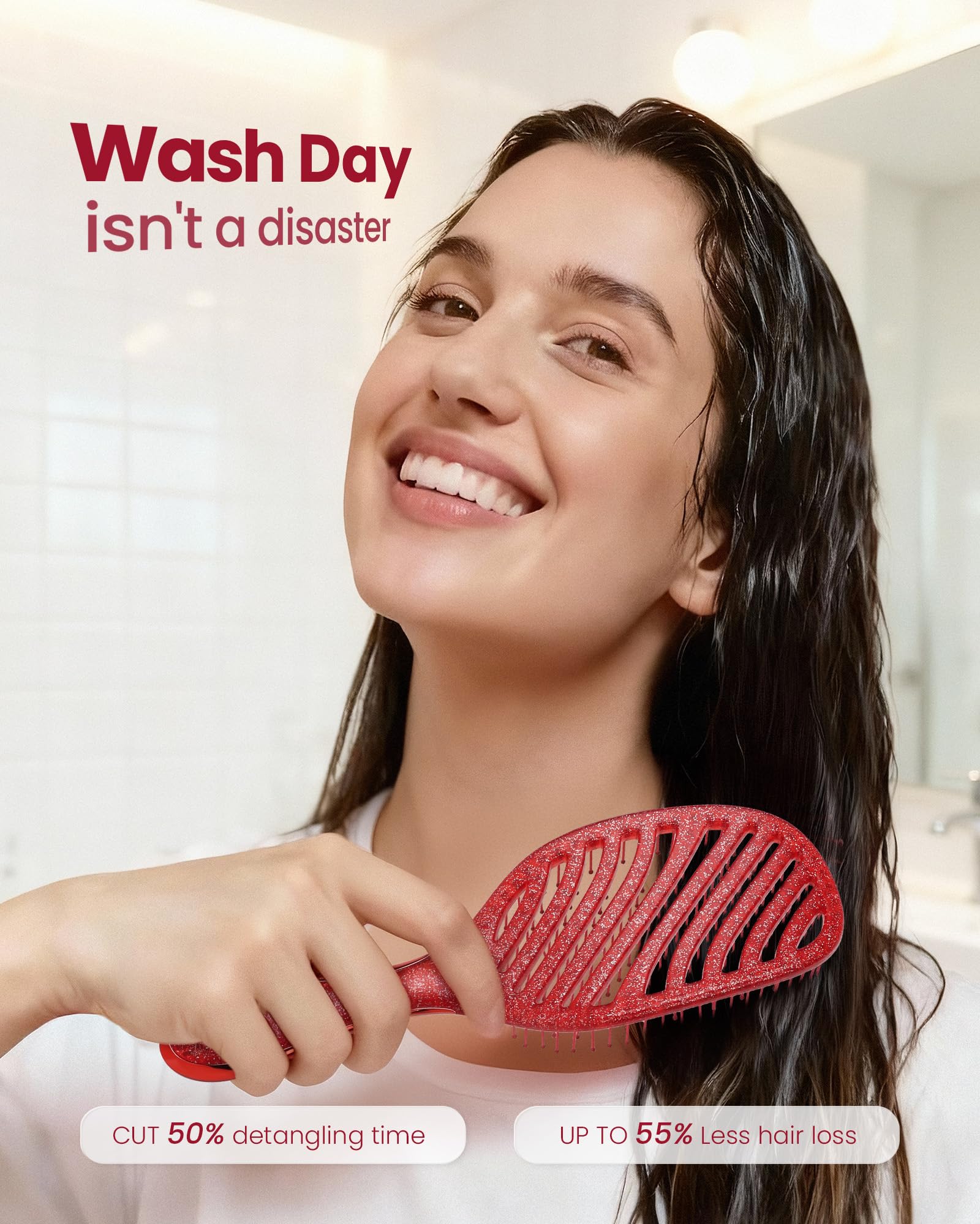 Brosse démêlante AIMIKE, nettoyage rapide et hygiénique après chaque utilisation