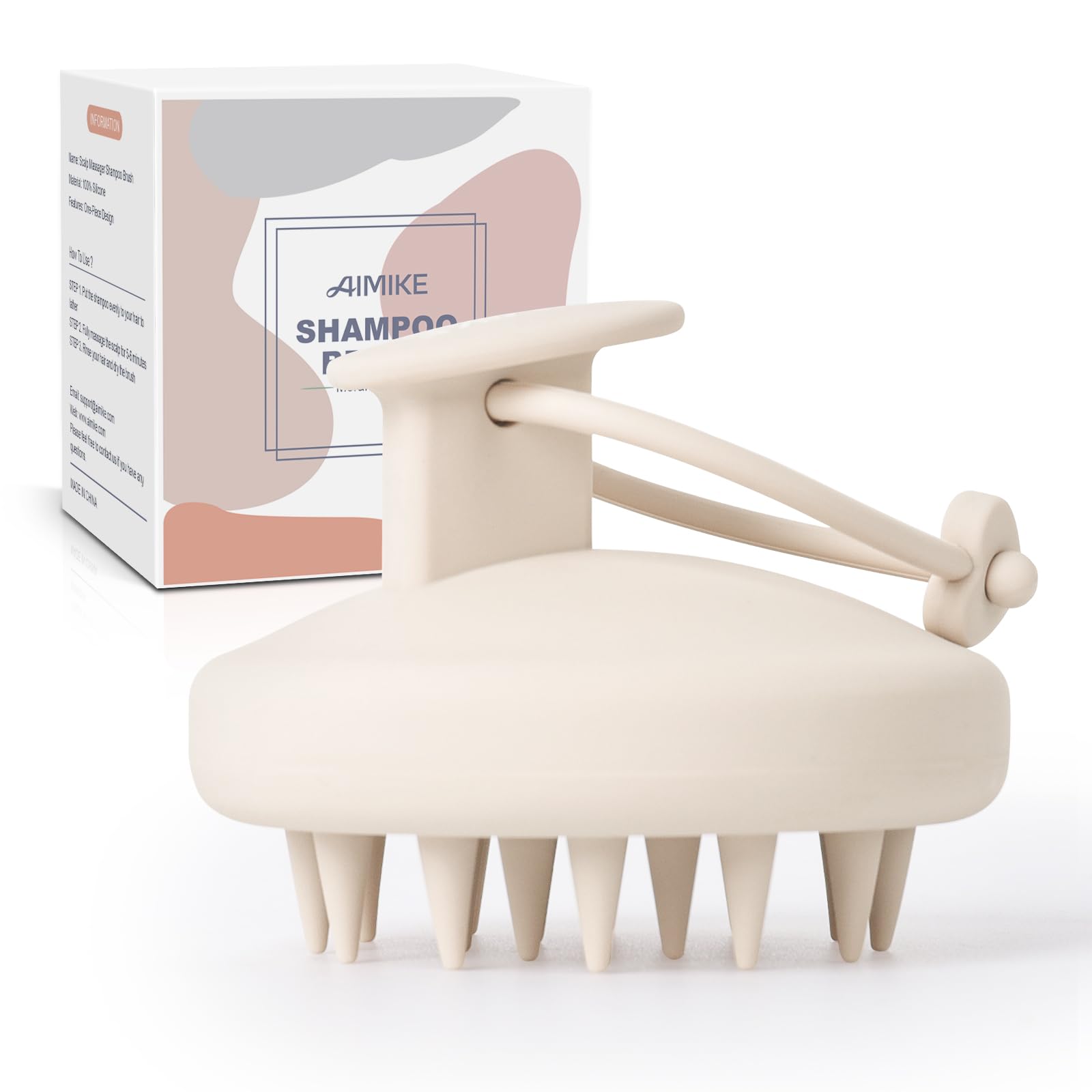 Aimike brosse masseur cuir chevelu en silicone, nettoyage en profondeur.