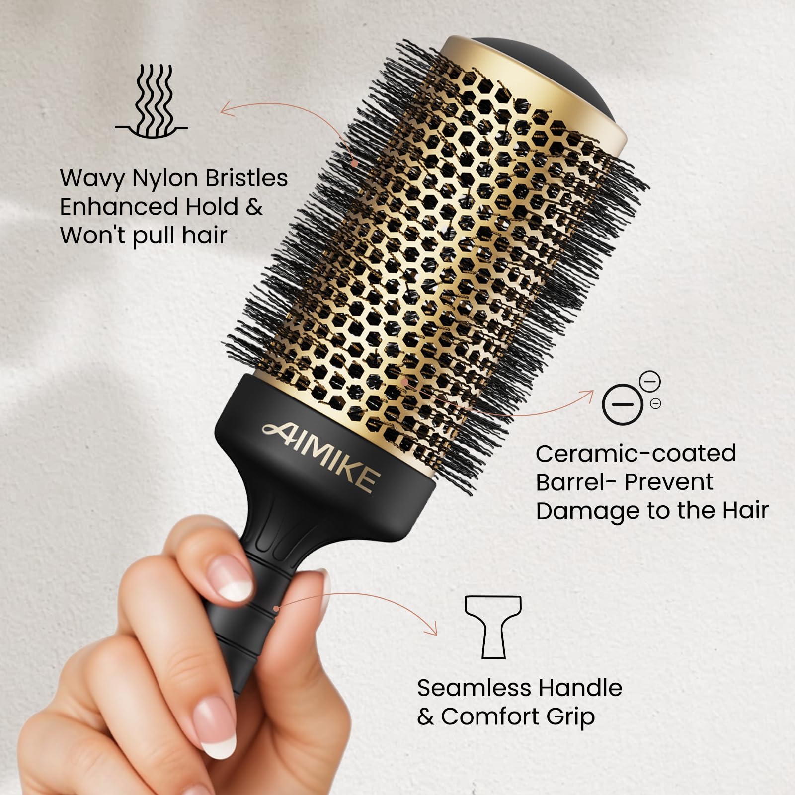 Brosse AIMIKE poignée ergonomique – prise en main confortable.