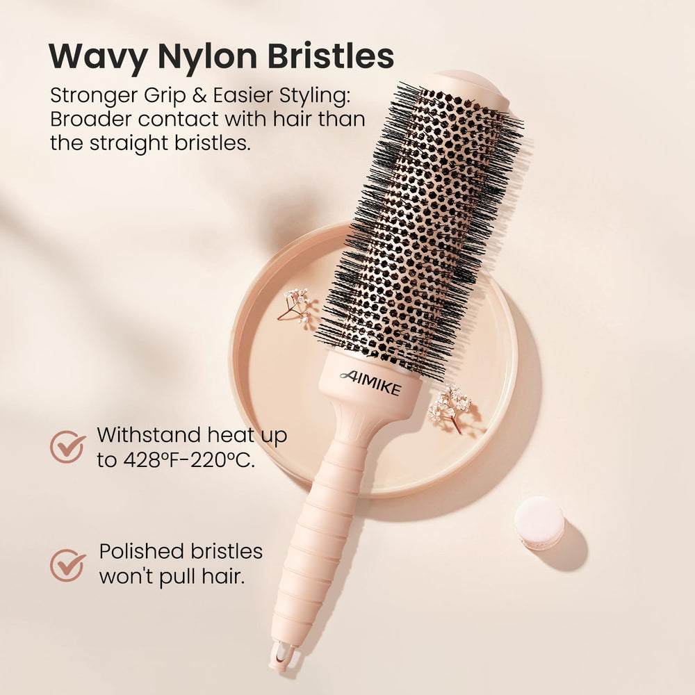 Brosse AIMIKE ronde avec guide de séparation intégré.