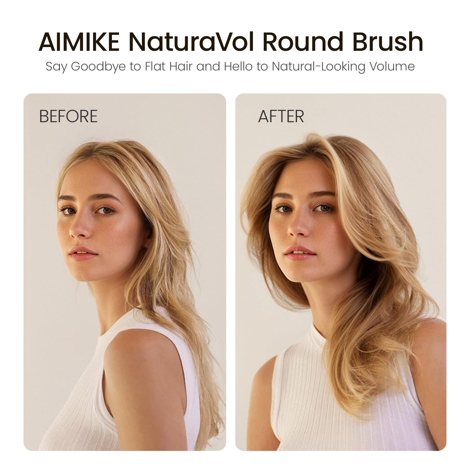 AIMIKE: brosse ronde avec ionisation nano pour brillance et anti-frizz.