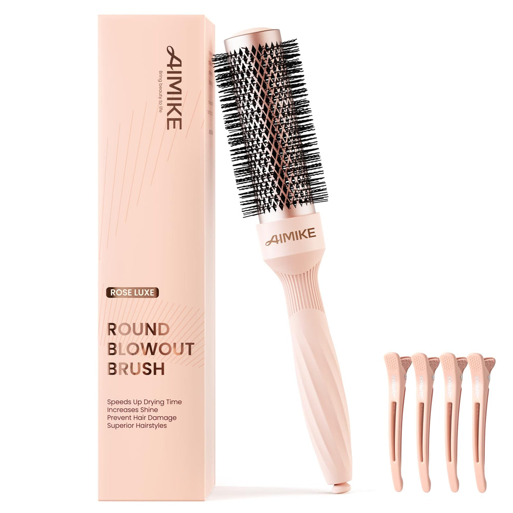 Brosse AIMIKE Rose Luxe ronde petite pour cheveux courts et volume