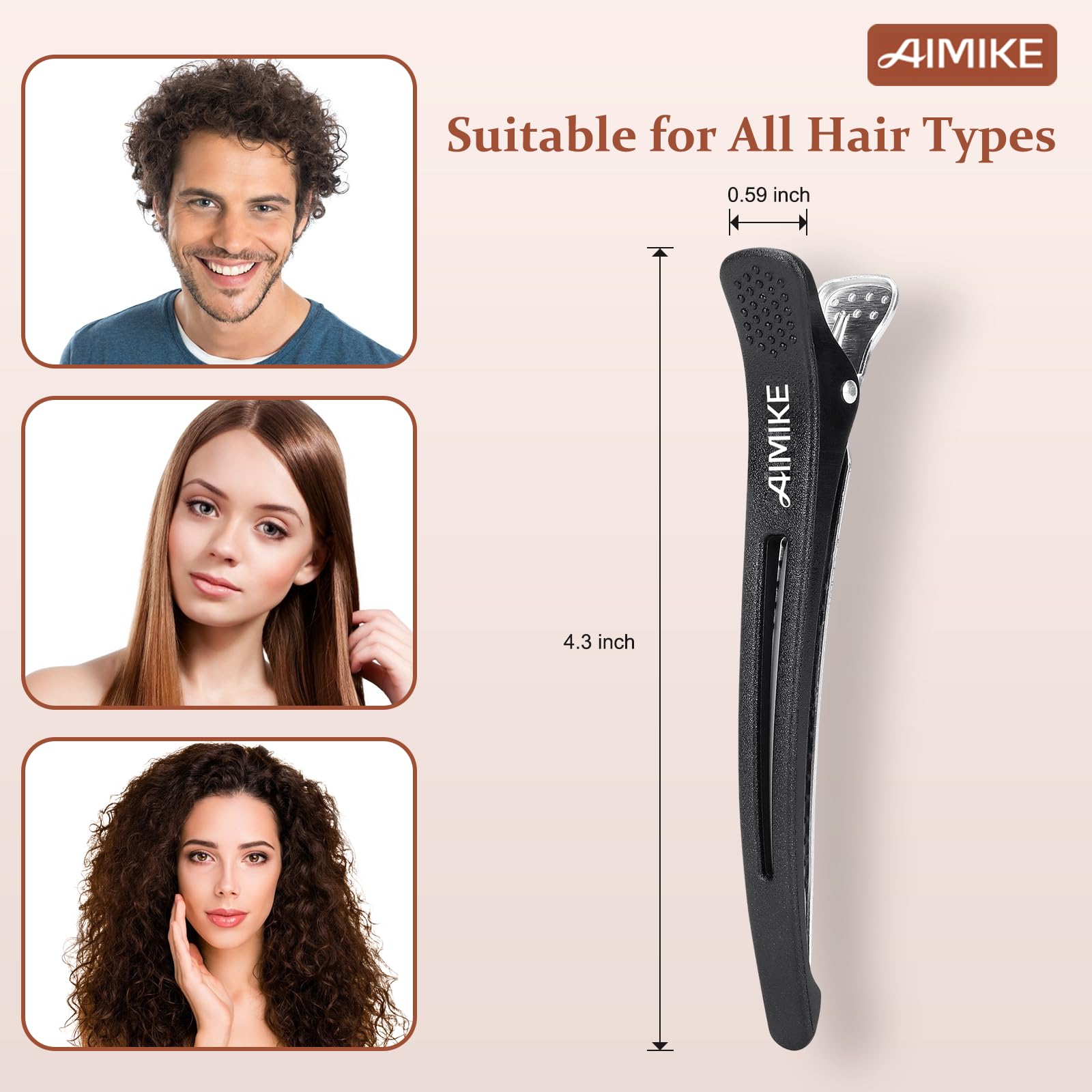 Clip AIMIKE bec de canard sans trace, maintien en douceur.