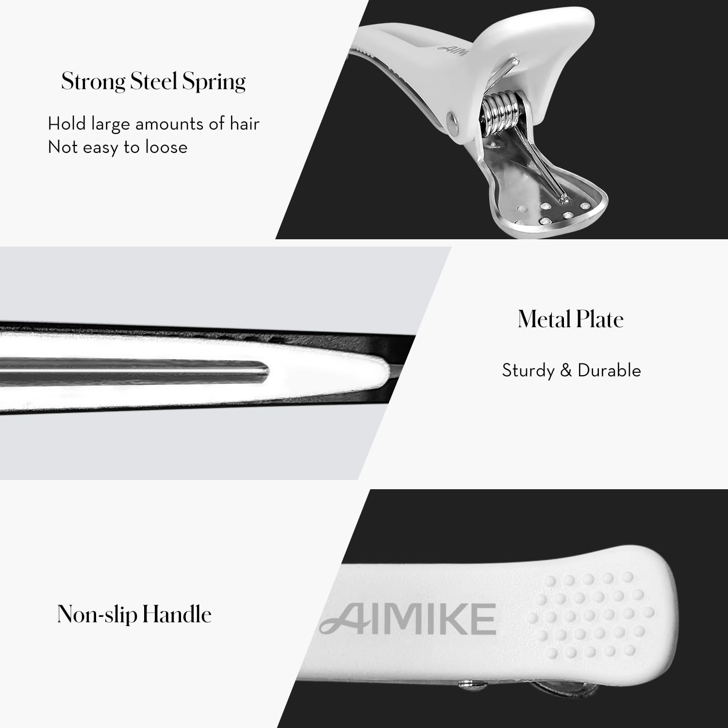 AIMIKE clip-cheveux silicone non-trace sans résidu sur les mèches