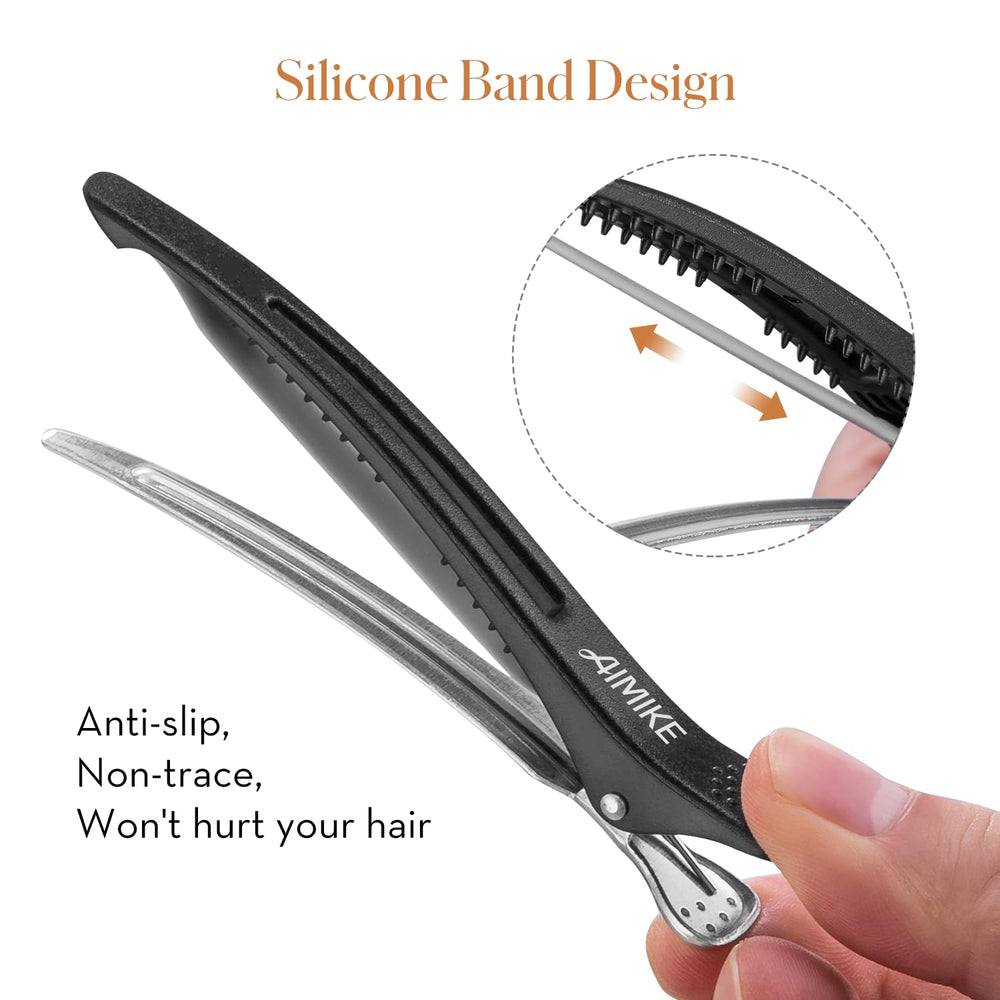 AIMIKE clip-cheveux silicone prise ferme et douce pour le coiffage sans douleur