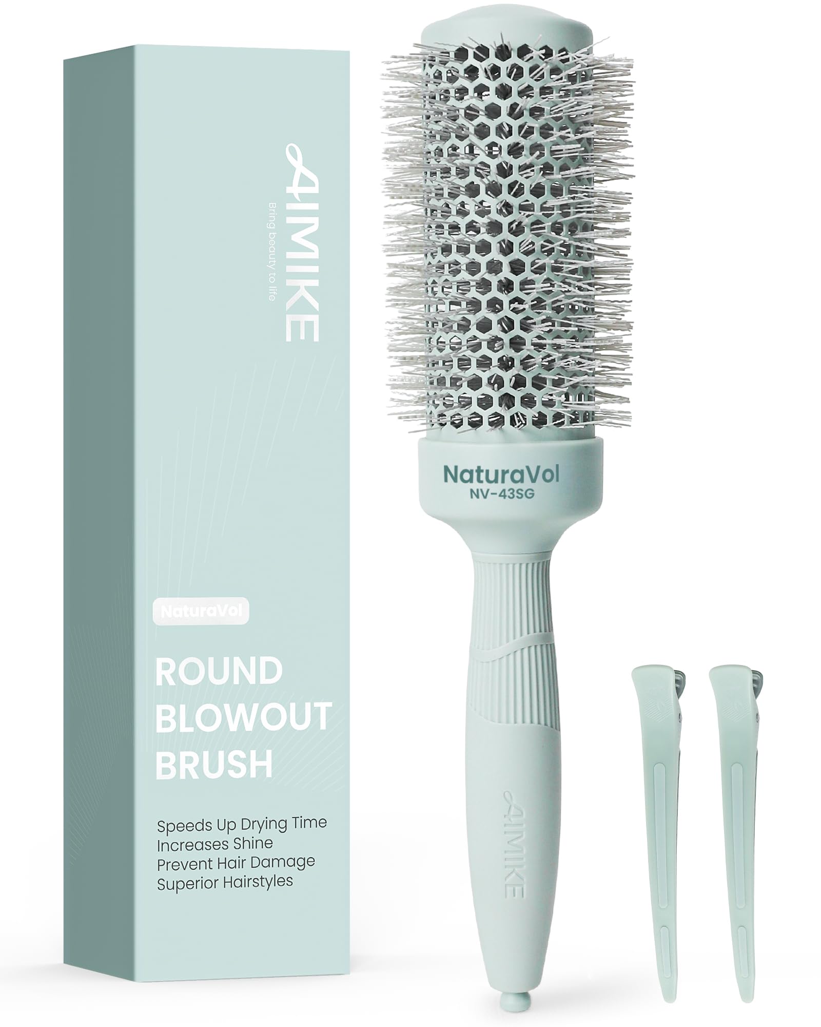 AIMIKE NaturaVol brosse ronde barillet 1,7 pouce pour du volume