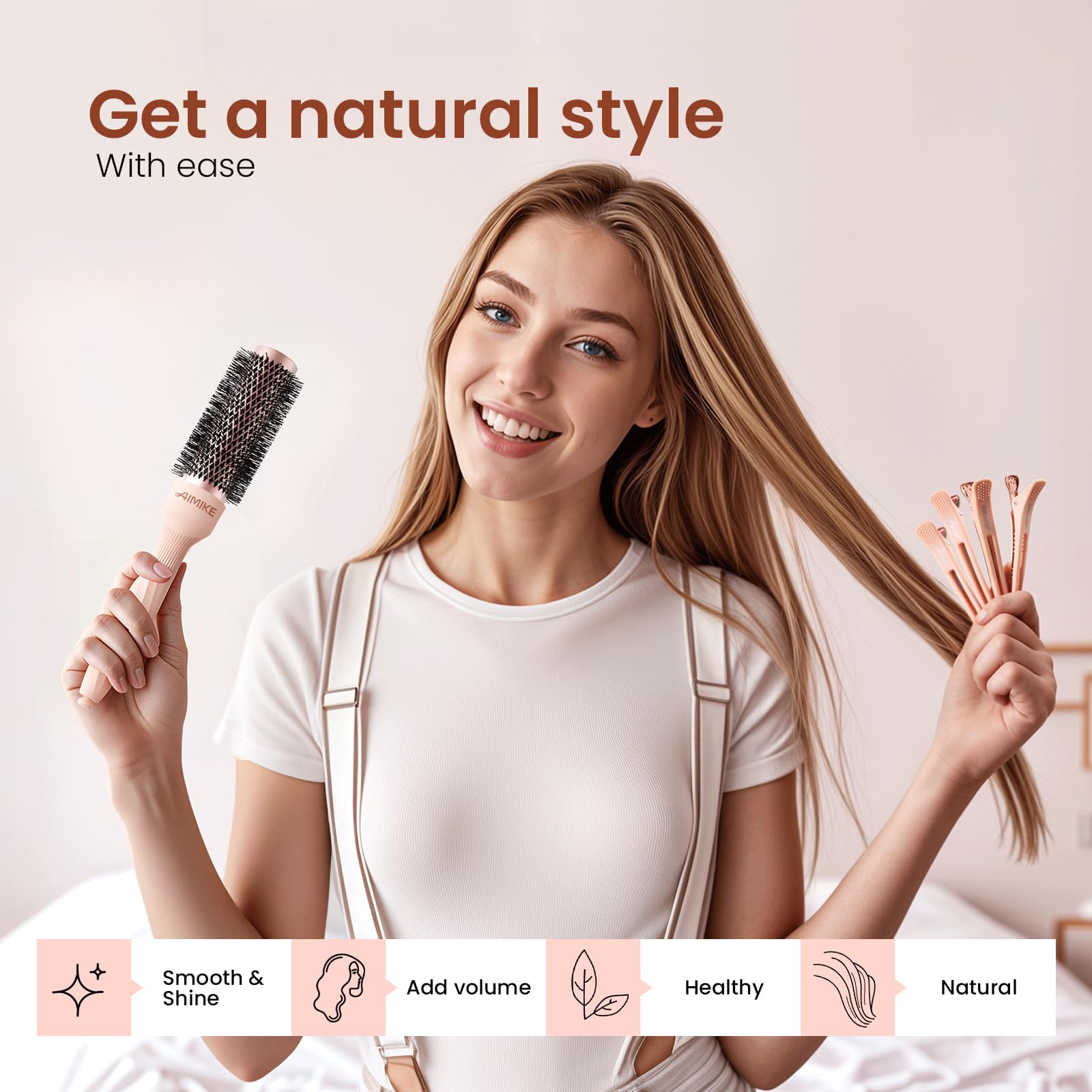 Revêtement anti-statique AIMIKE Rose Luxe pour brushing fluide