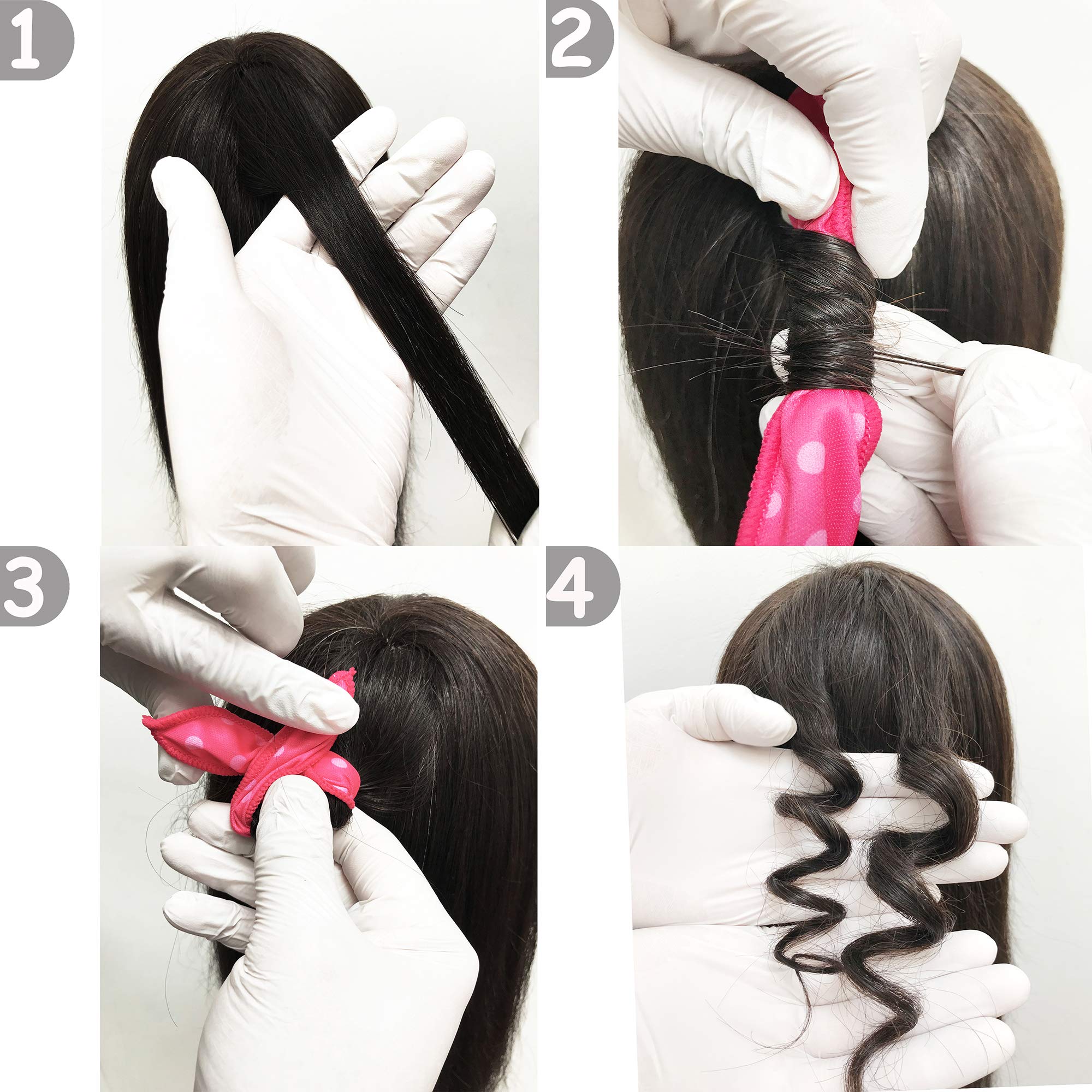 Aimin Hair rouleaux rose adaptes cheveux longs pour boucles naturelles