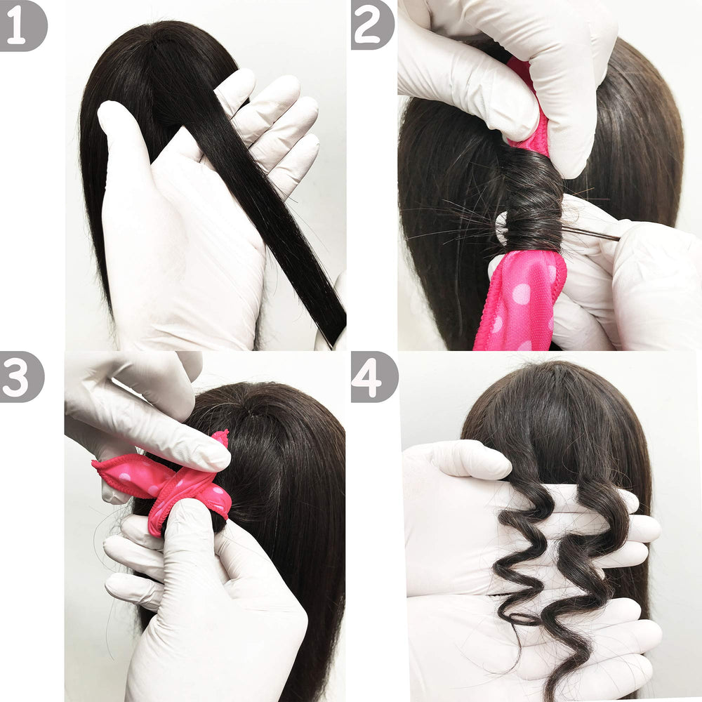 Aimin Hair rouleaux rose adaptes cheveux longs pour boucles naturelles