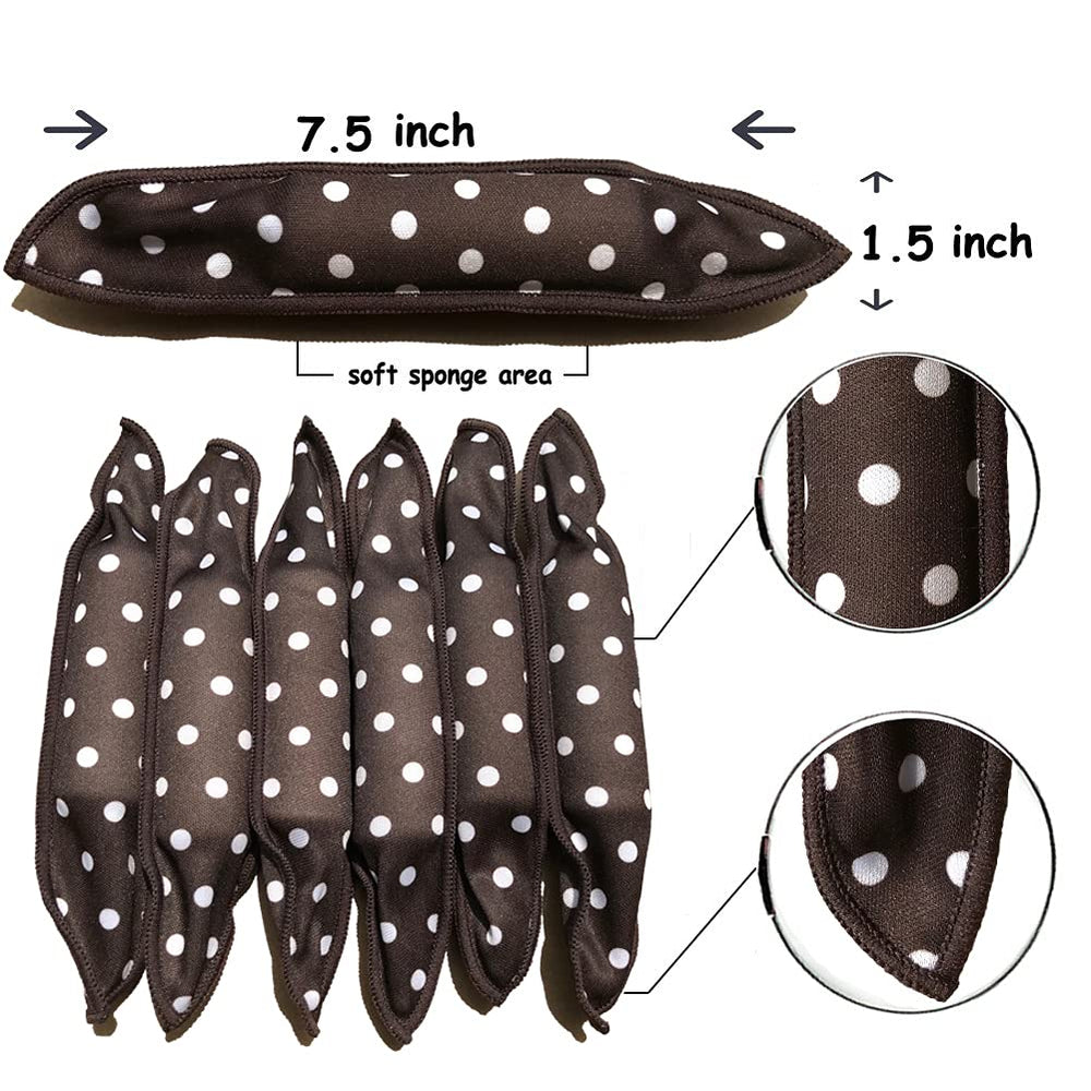 Aimin Hair rouleaux éponge satin noirs, ensemble léger pour coiffage sans chaleur.