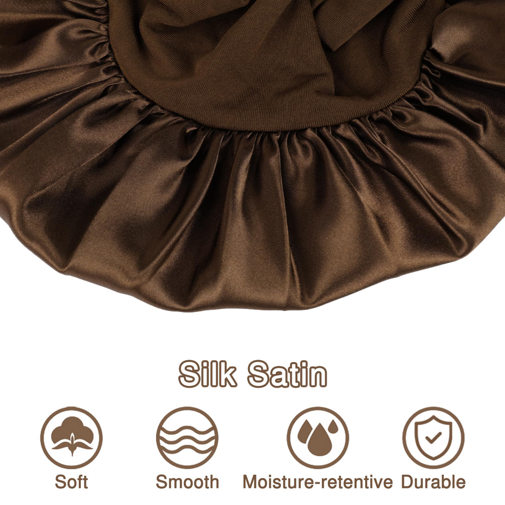 Bonnet satin Aiphamy enfant bande-large: maintien sûr sans glisser.
