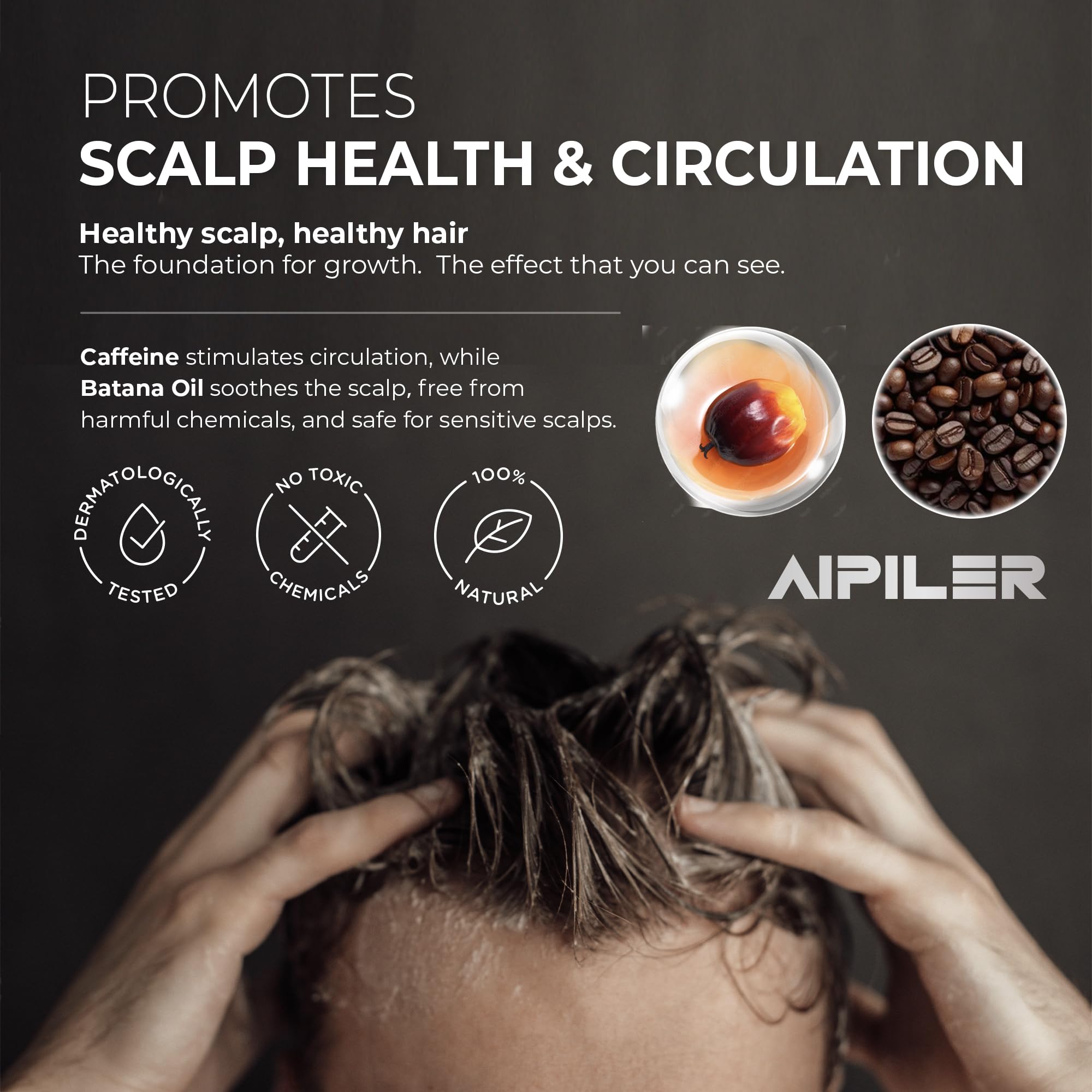 Cheveux brillants et revitalisés grâce à AIPILER Batana.