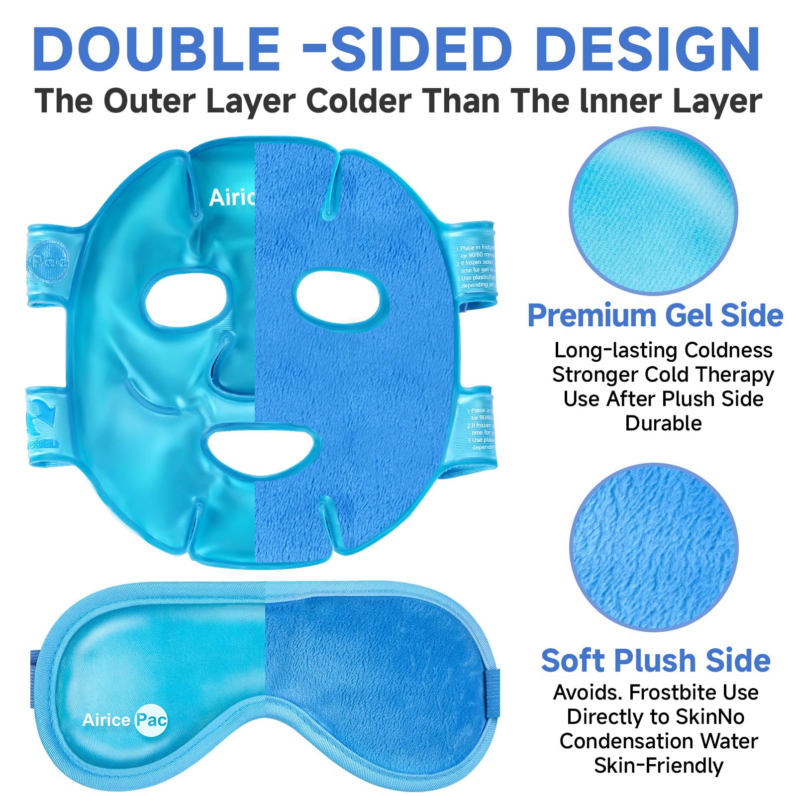 AiricePac masque yeux refroidissant : soulagement ciblé des poches et fatigue oculaire.