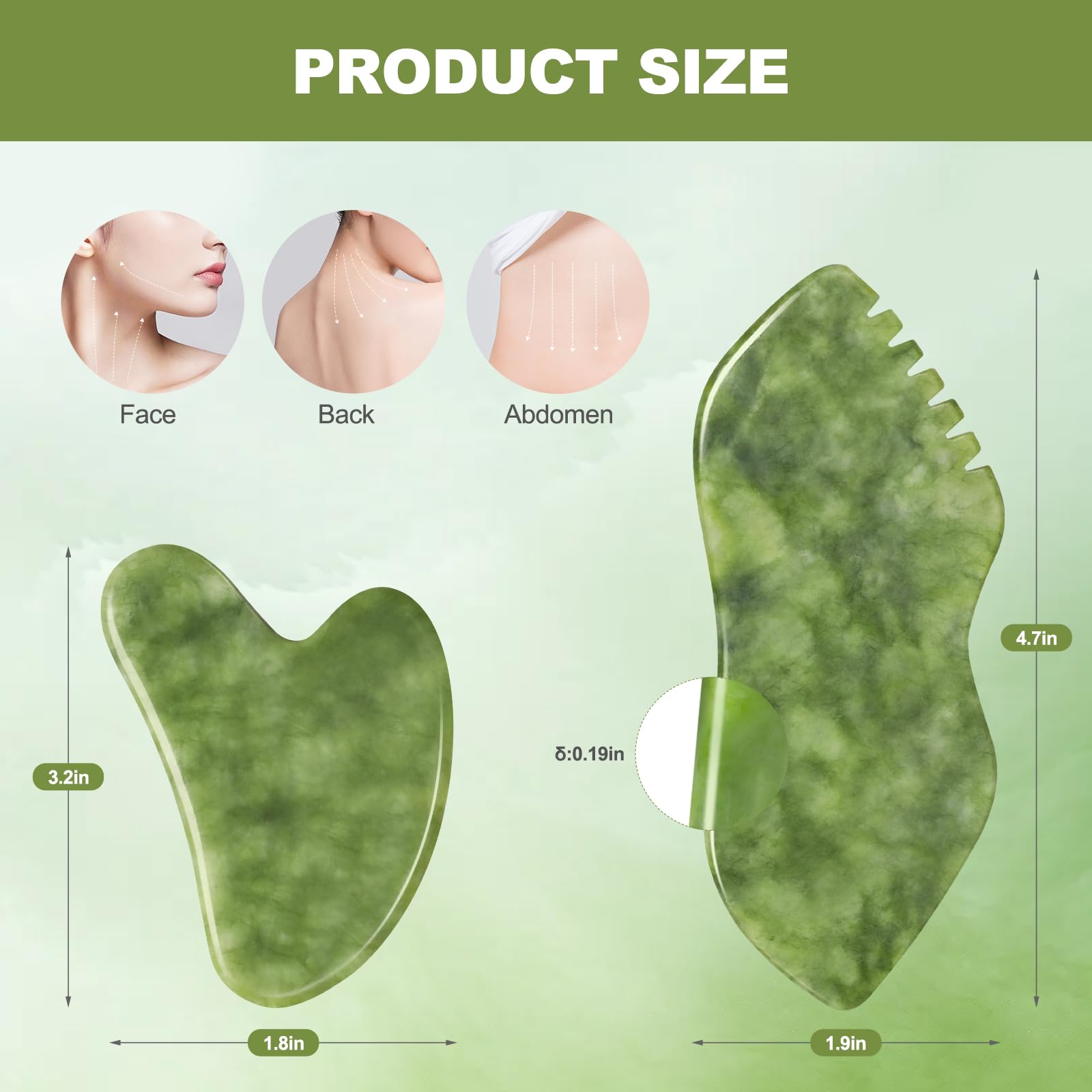 AIROGYM Gua Sha Jade pour le cou, soulage tension et améliore la circulation