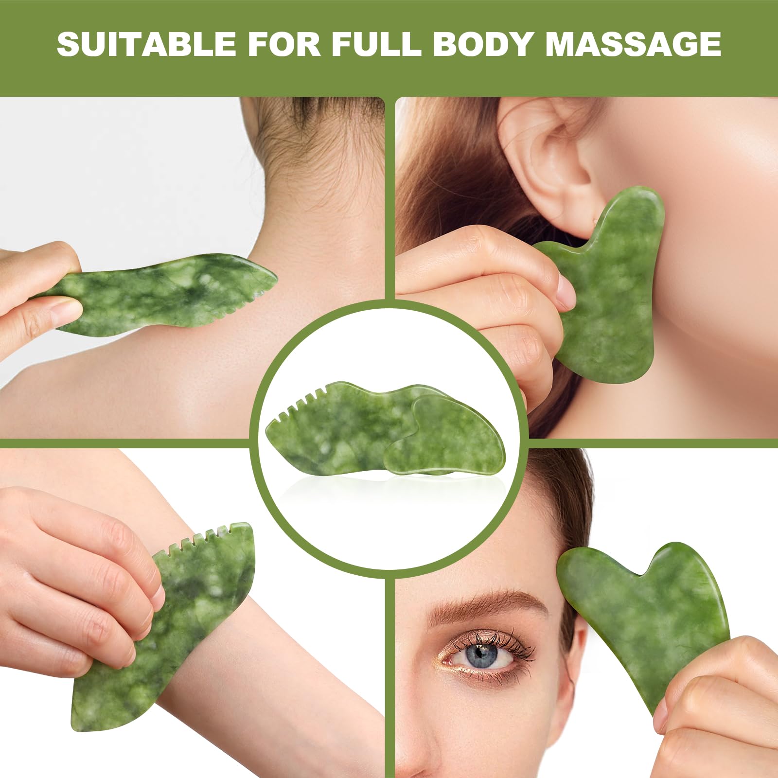 AIROGYM Gua Sha Jade pour épaules, relief et posture plus détendue