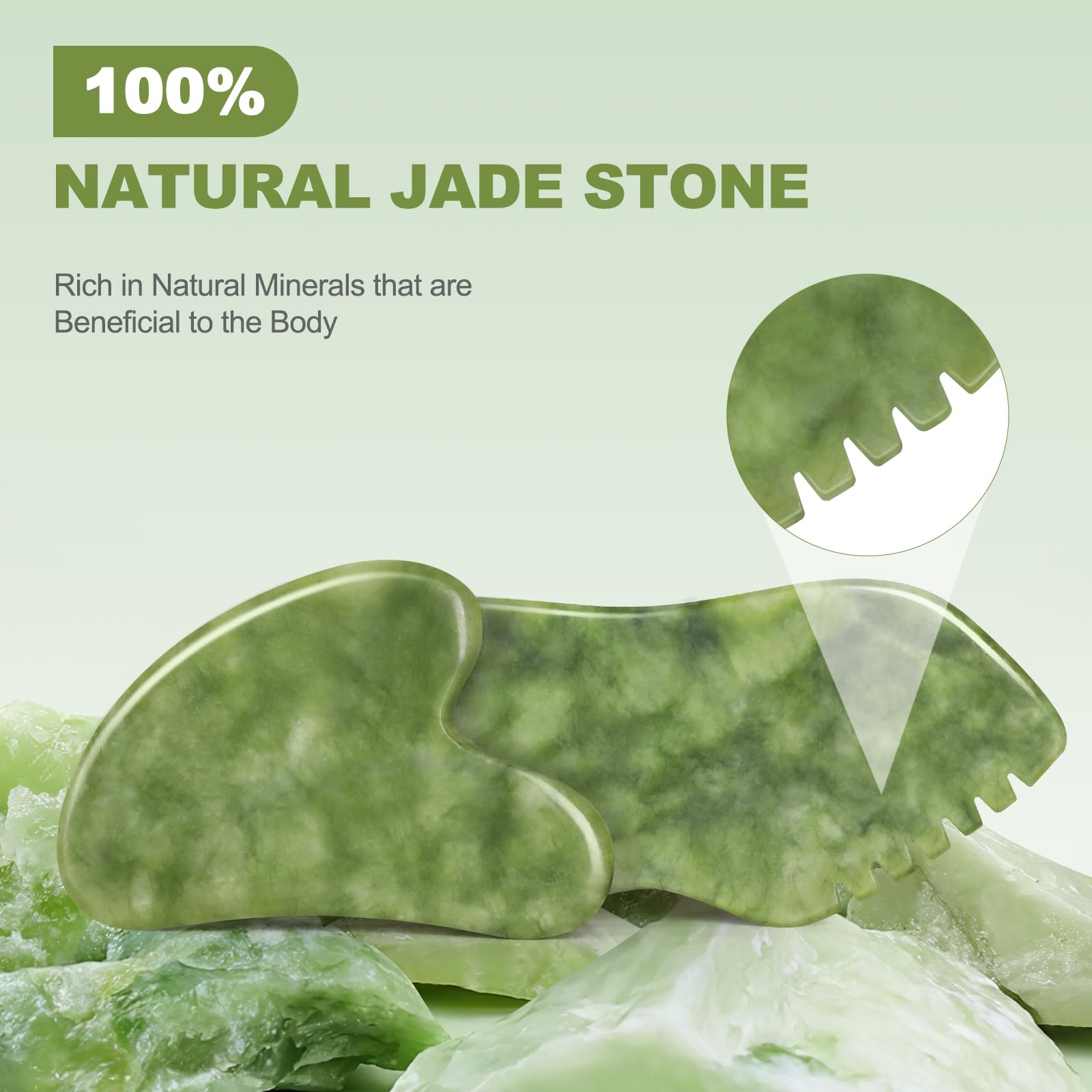 AIROGYM Gua Sha Jade pour mains et poignets, libération des tensions