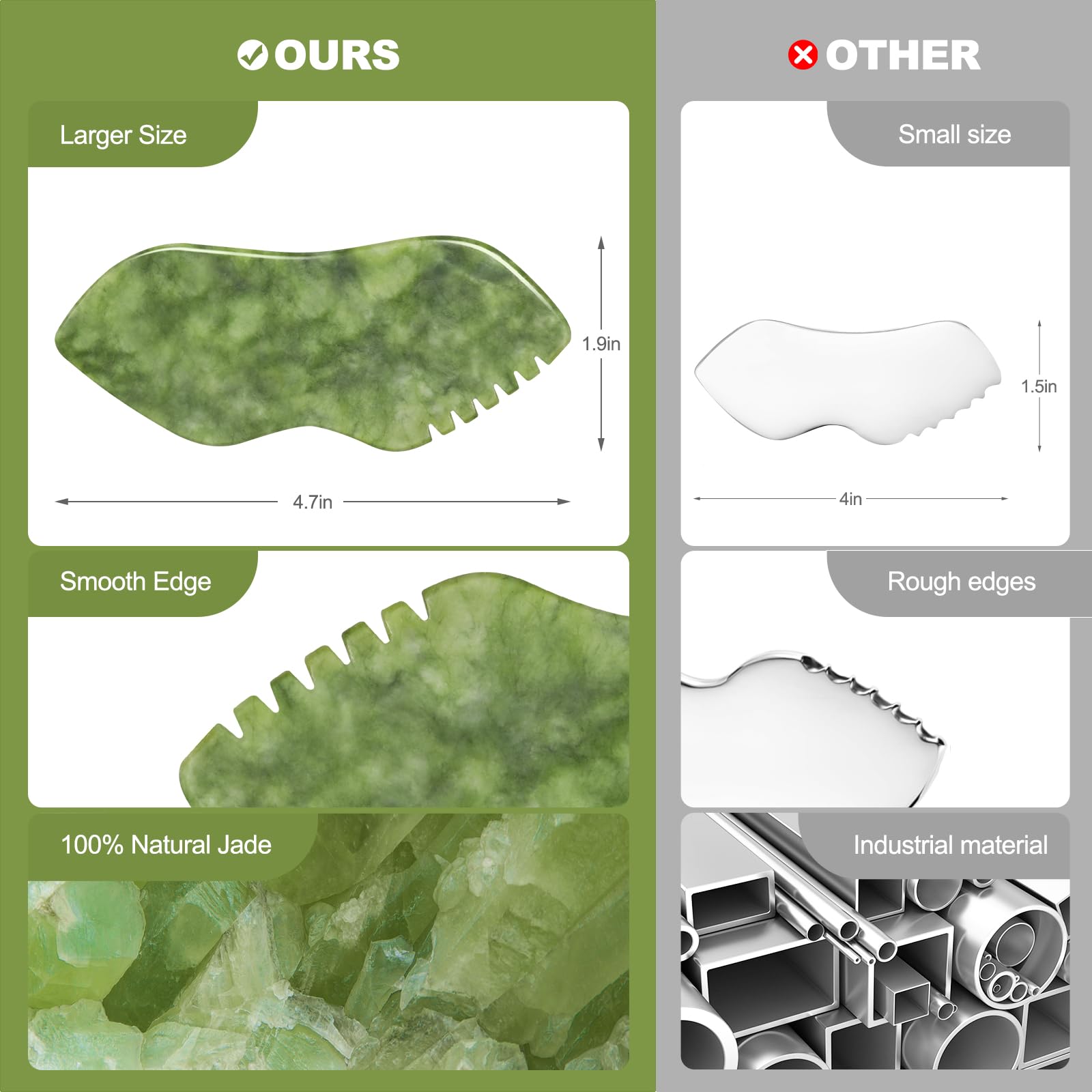 AIROGYM Gua Sha Jade pour pieds, soulagement des extrémités et énergie