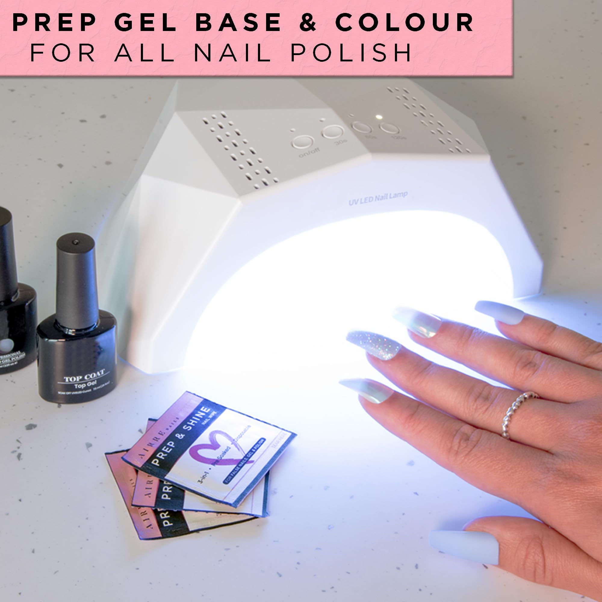 AirRE NAILS lingette élimination couche gel collante après cure UV/LED.