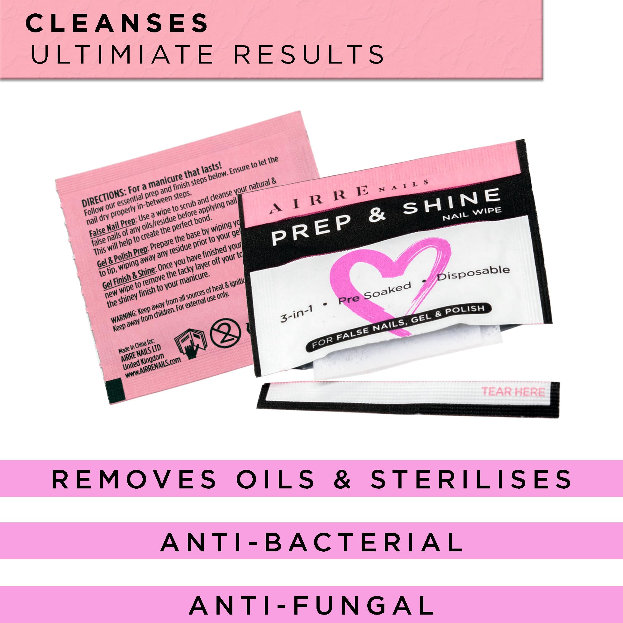 AirRE NAILS lingette sans fibres évitant les peluches lors du nettoyage.