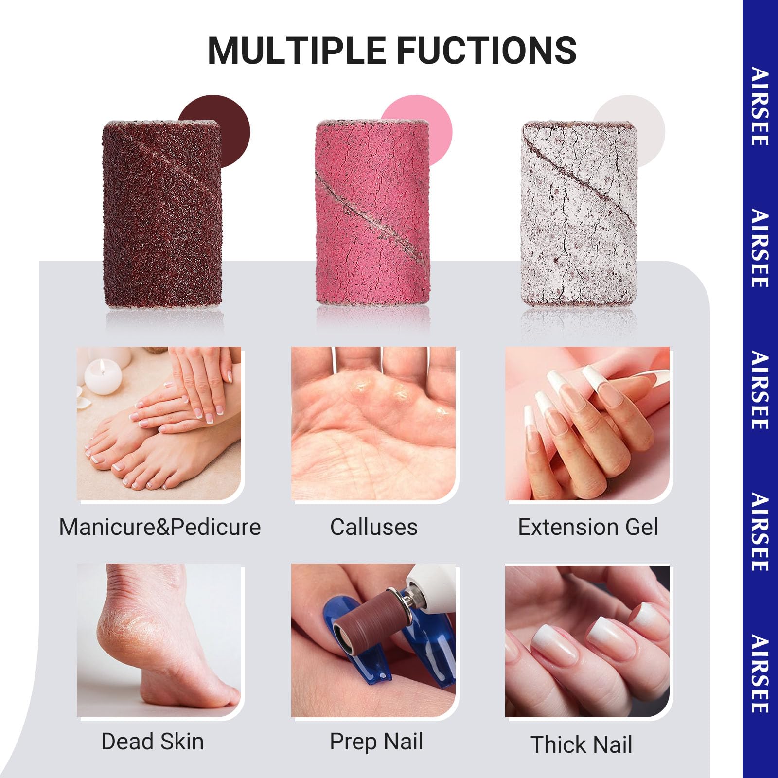 Bandes AIRSEE multifonctions, pour polissage et retrait des cuticules.