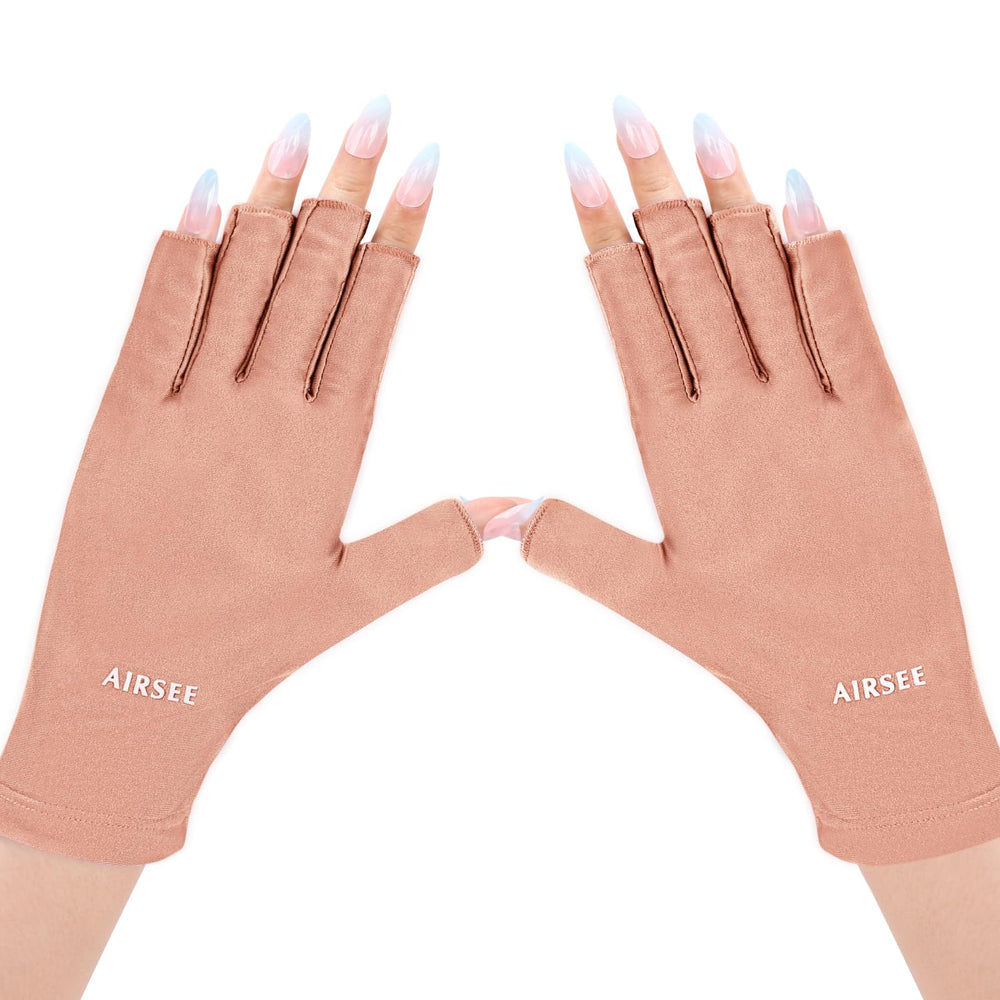 Gants AIRSEE anti-UV pour lampe manucure, protection pratique des mains.