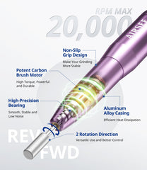 AirSee perceuse-ongles ruban ponçage facilitant la finition des ongles.