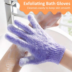 Gants exfoliants Aisuly en nylon durable, adaptés au lavage en machine.