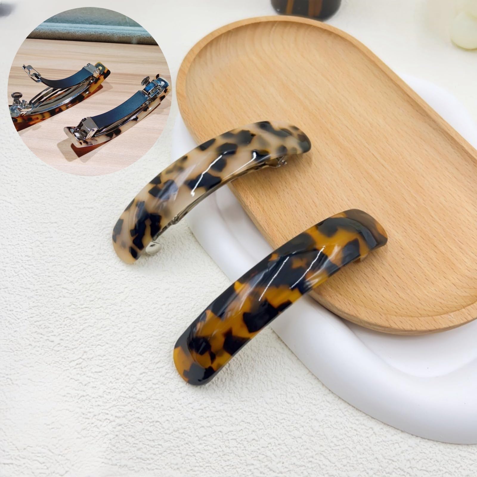 Barrettes AITELEI dorées en métal petite taille, parfaites pour cheveux fins.