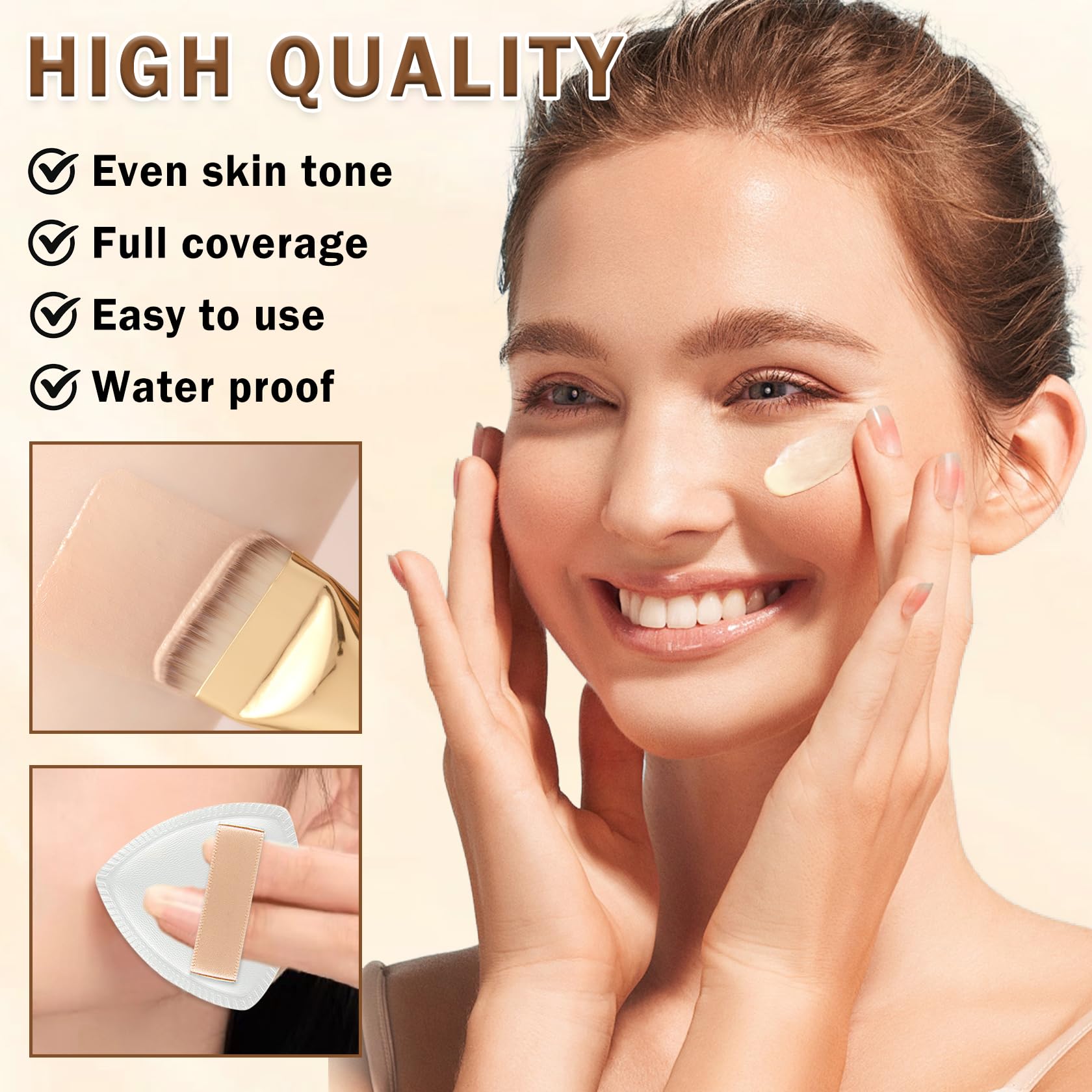 AIUEO airbrush foundation on skin for natural matte, hydrated look