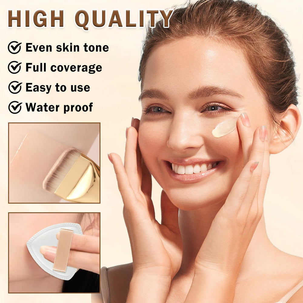 AIUEO airbrush foundation on skin for natural matte, hydrated look