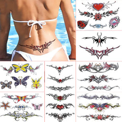 Tatouages Aivoch pour ventre, 8 feuilles, look festif rapide.