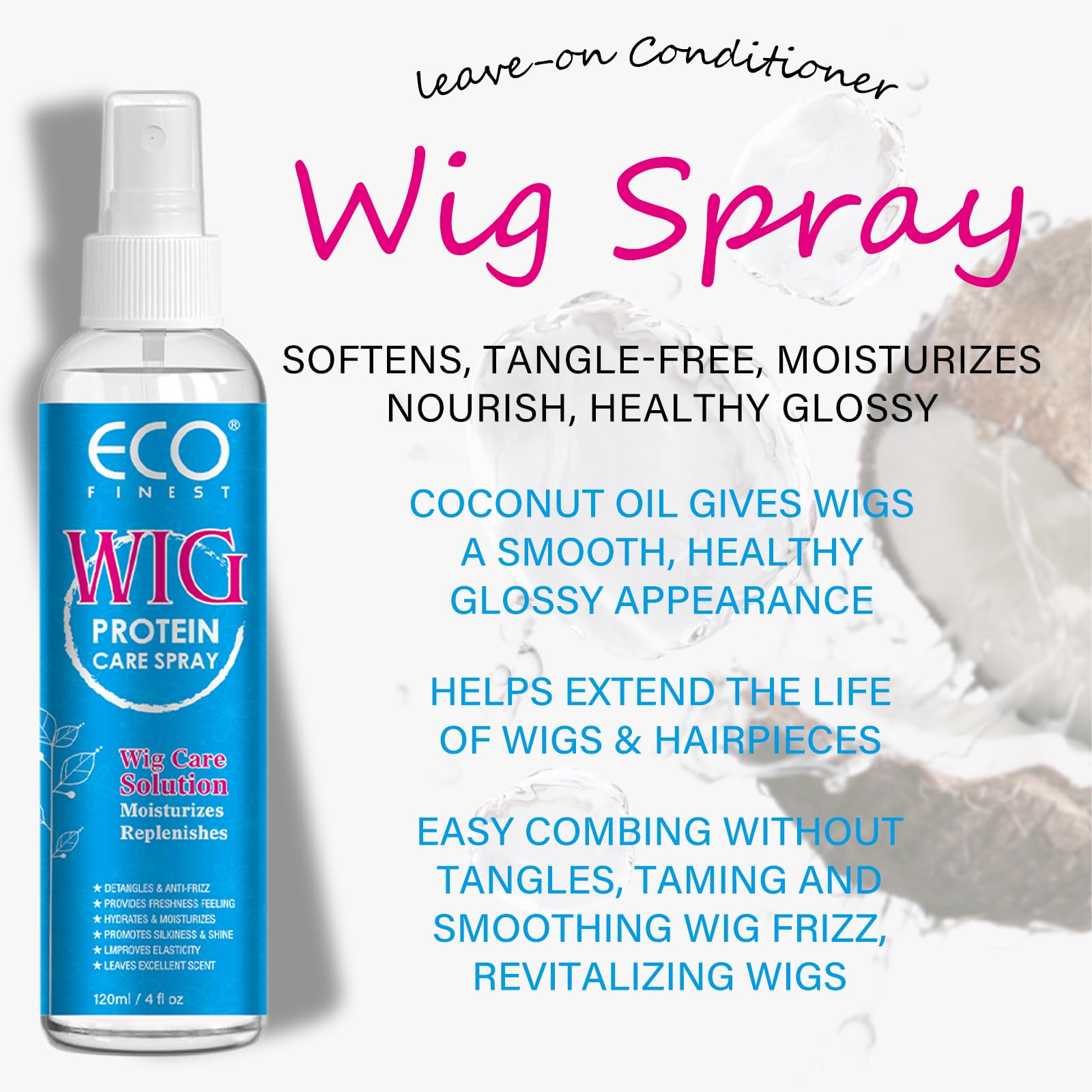 AKBAN Spray Soin Perruque – Application facile sur la perruque.