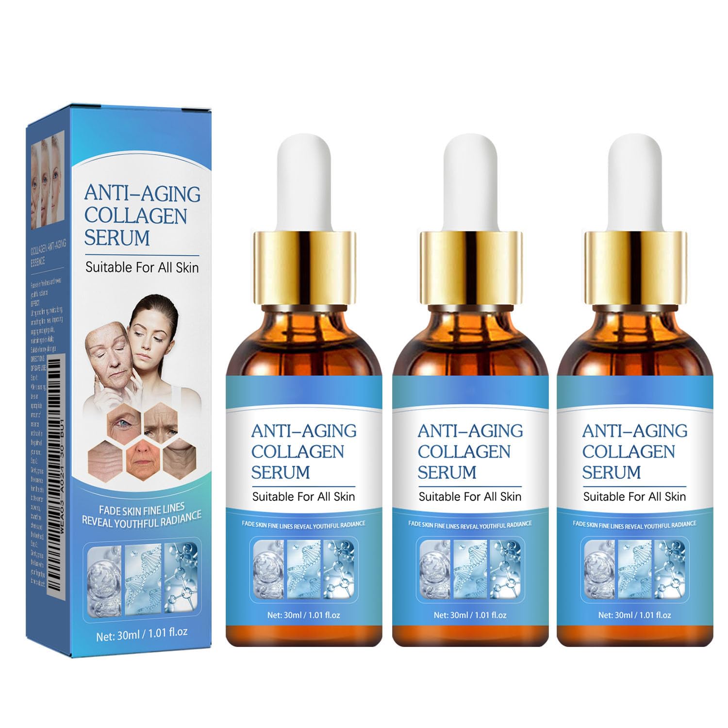 AKEASS sérum visage stock solution dans un flacon compte-gouttes, dosage précis.