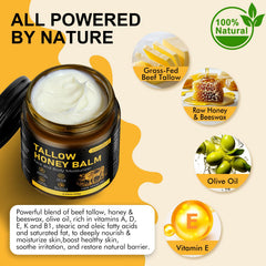 Huile d'olive et cire d'abeille nourrissent la peau.