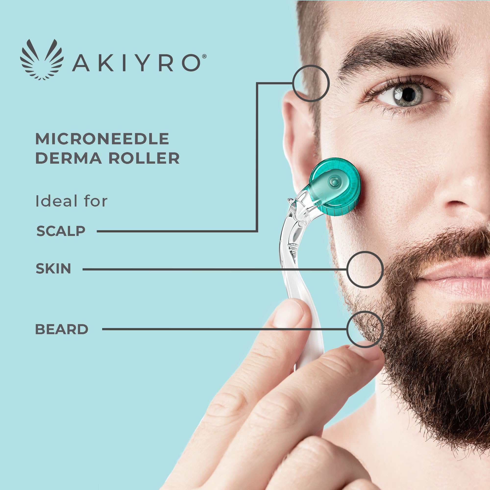 AKIYRO rouleau à aiguilles corps 0,30 mm pour zones corporelles.