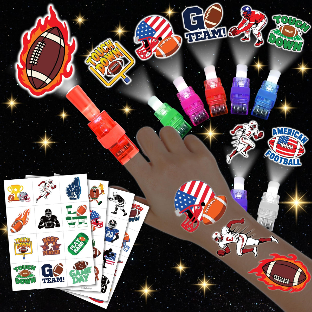 AKRMABEUP ensemble lumiere-doigts-football pour éblouir les invités lors des fêtes