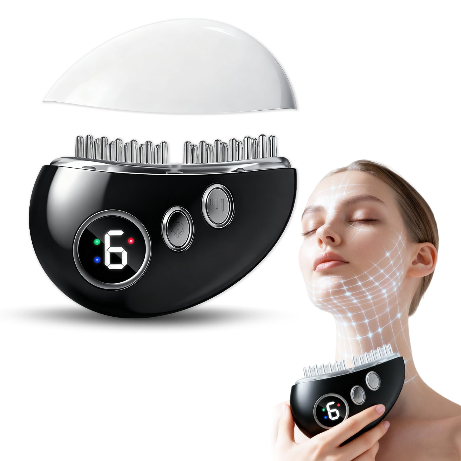 AKRYLIX brosse-contour-lymphatique design ergonomique stimule les contours du visage.