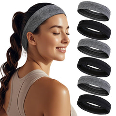AKTVSHOW bandeau anti-dérapant noir pour femme, maintien fiable pendant lentraînement.