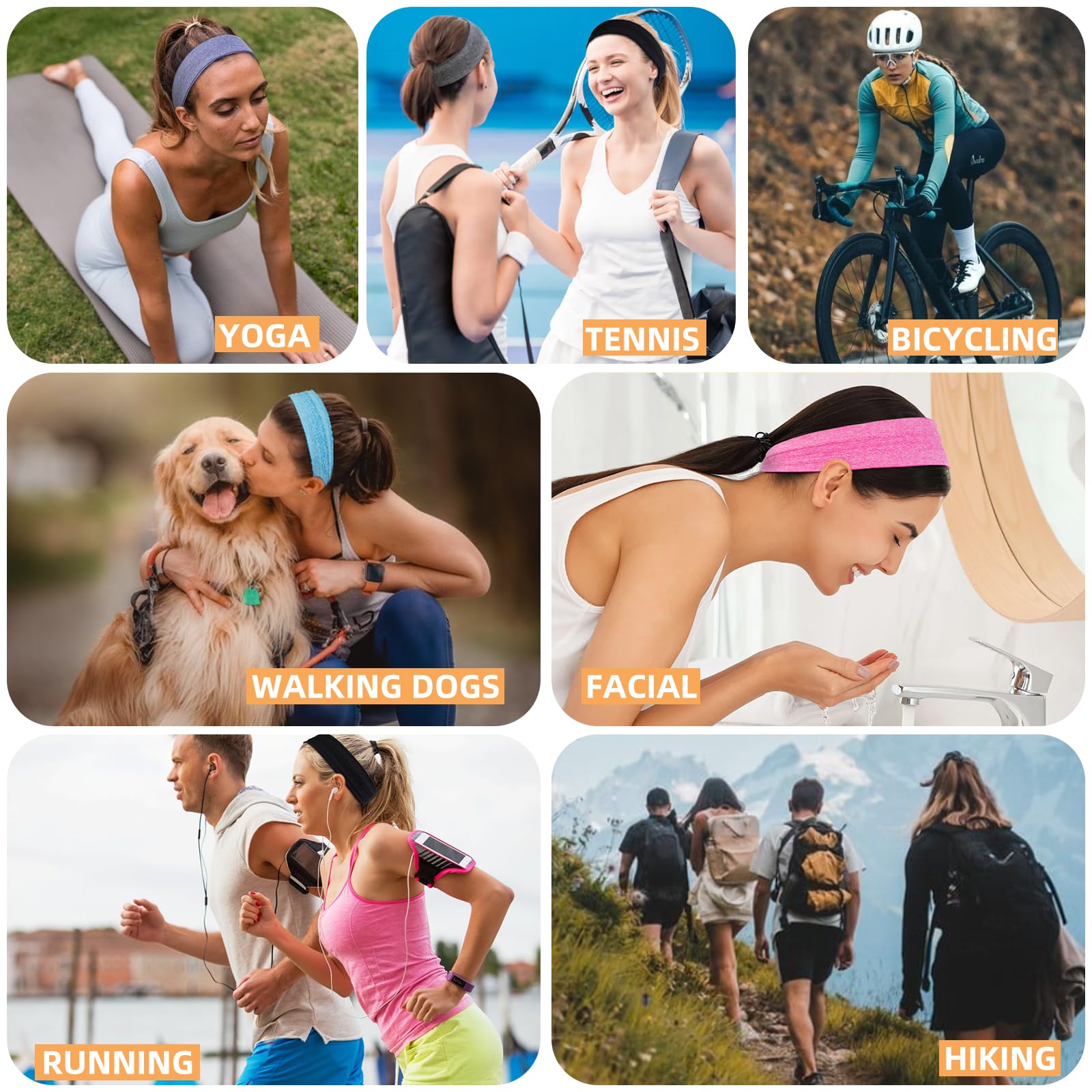 AKTVSHOW bandeau vert parfait pour yoga et sport.