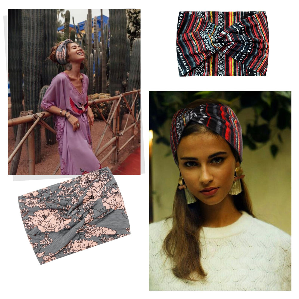 AKTVSHOW bandeau turban rouge, polyvalent pour sport et sorties.