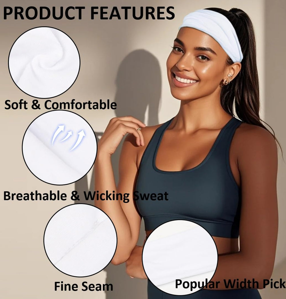 AKTVSHOW bandeau femme bleu, idéal pour yoga et course.