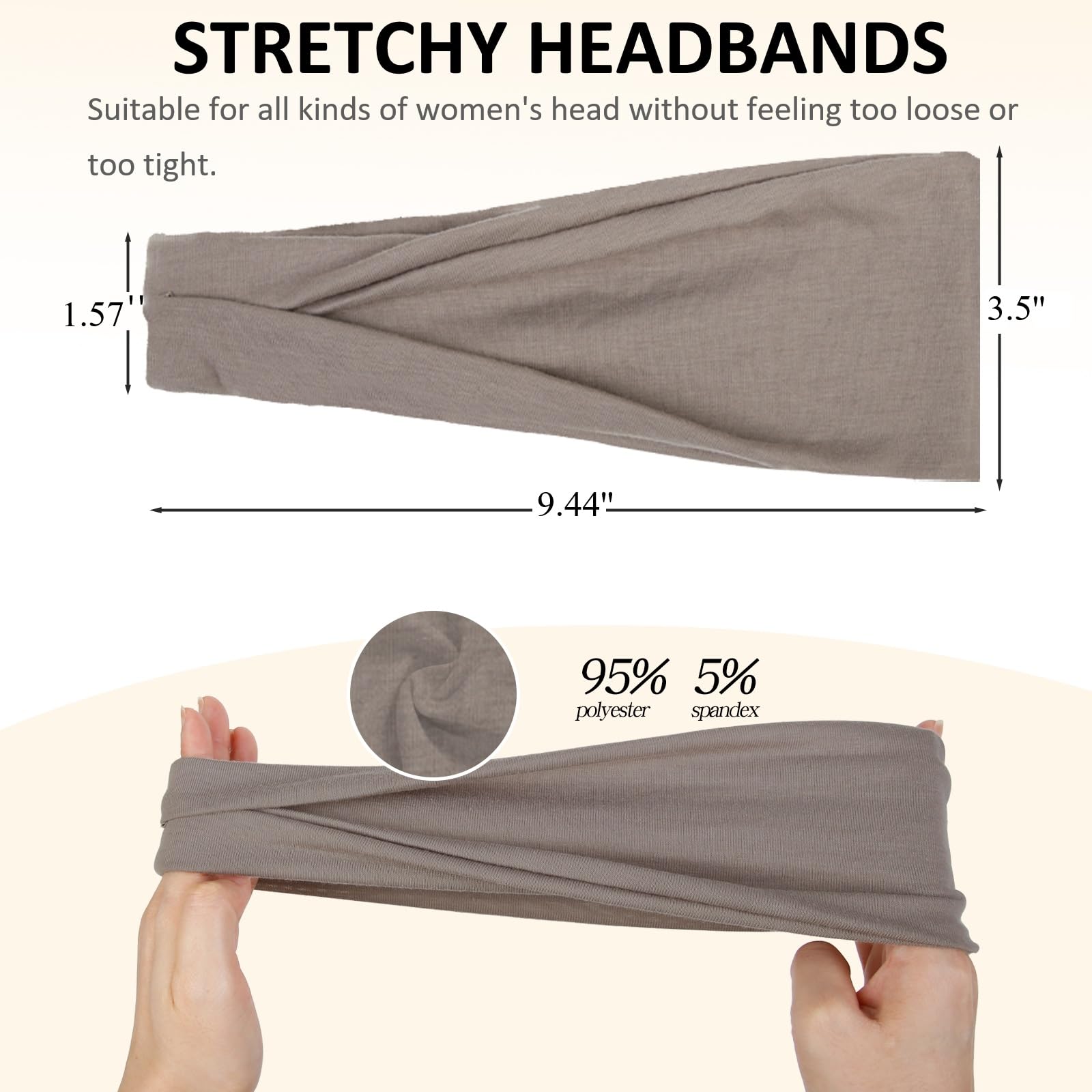 AKTVSHOW bandeau femme brun, doux et absorbant pour sweat.